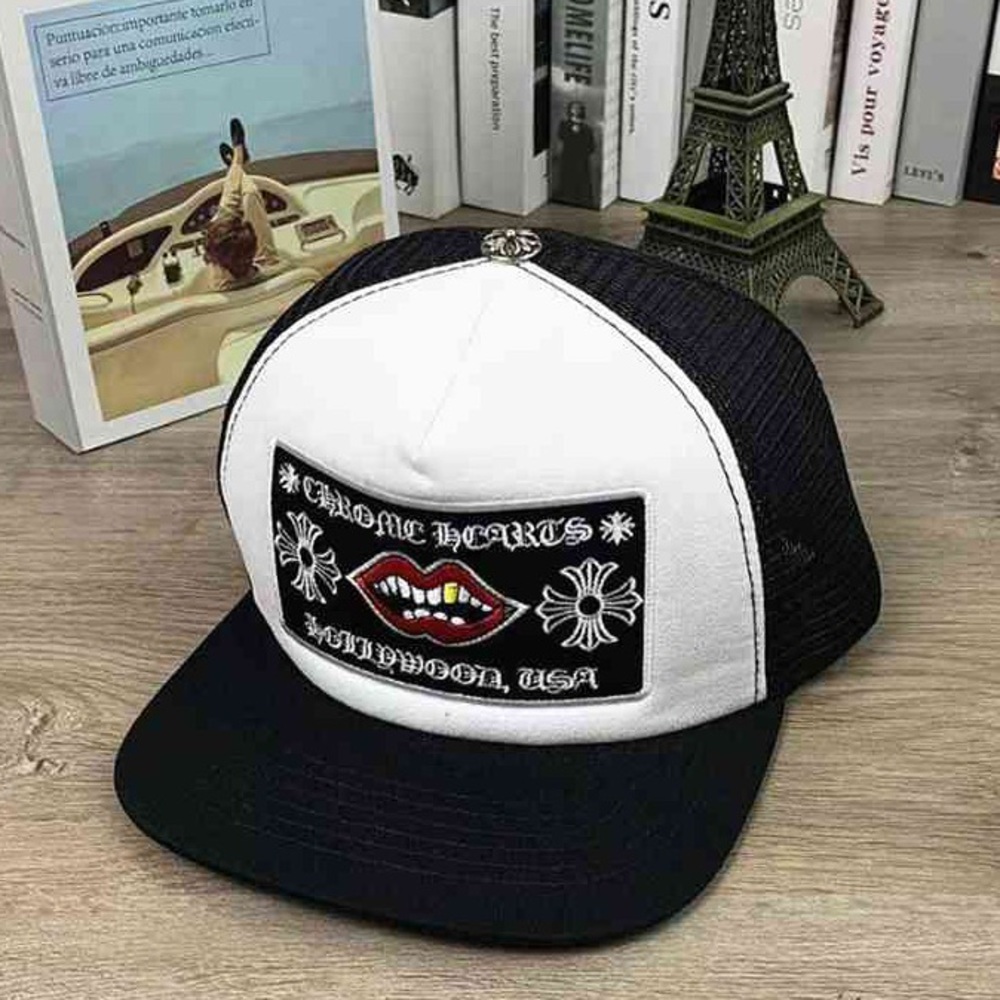 Chrome Hearts Black and White Kids Cap
